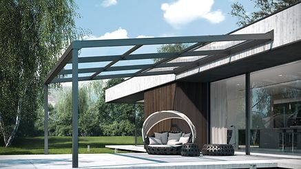 Curved aluminium and glass winter garden