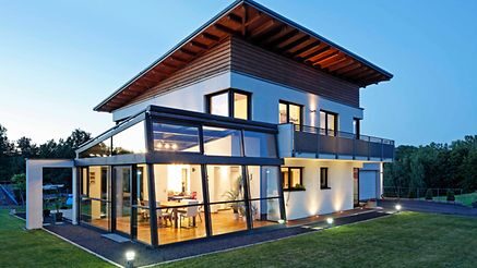 Bespoke aluminium framework on a villa