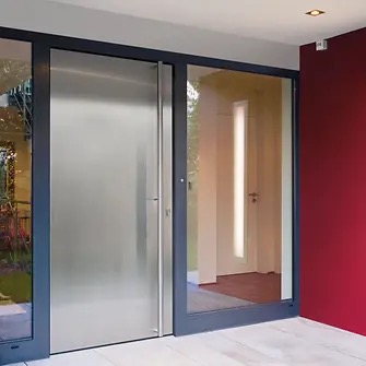 Wood and aluminium entrance door
