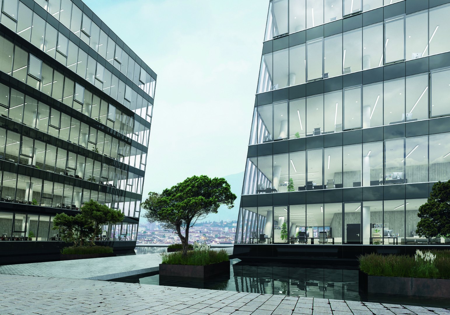 Structural glass facade detail