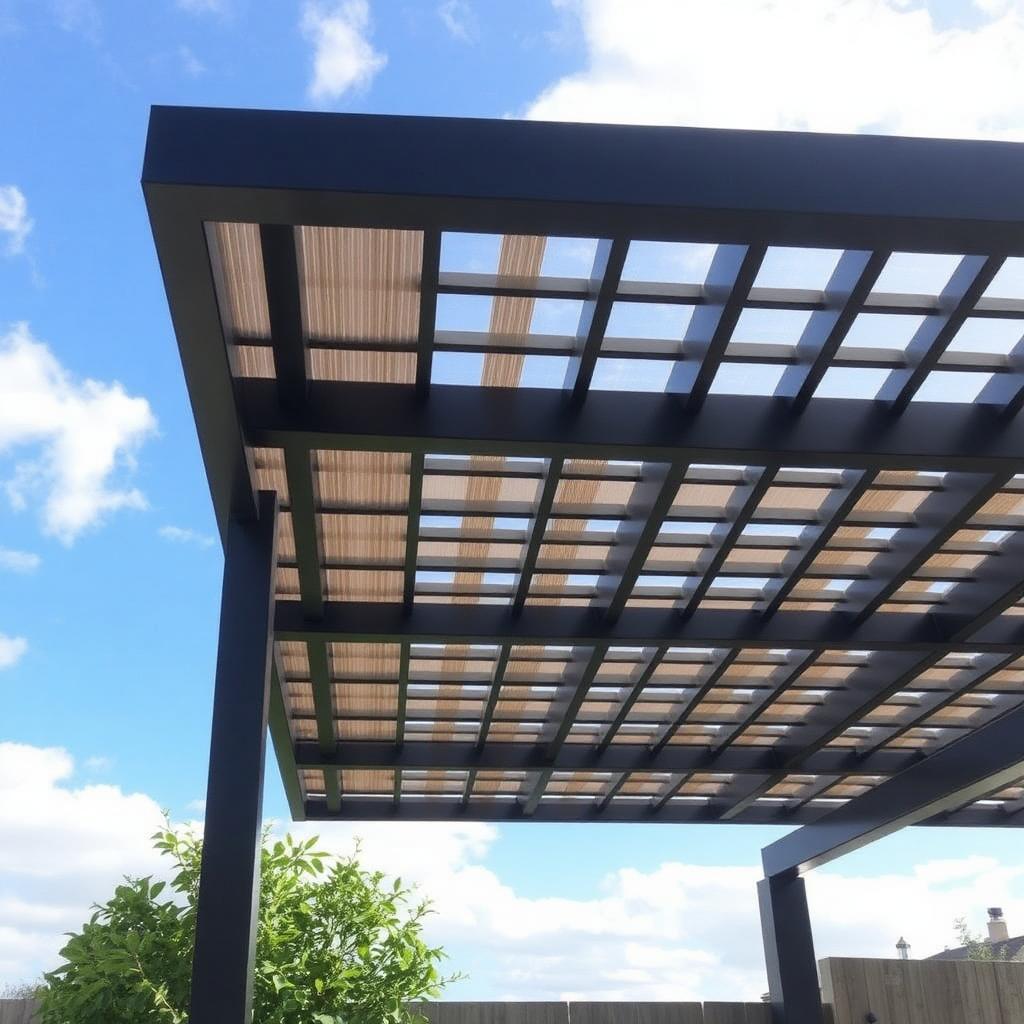 Bioclimatic pergola with adjustable louvres