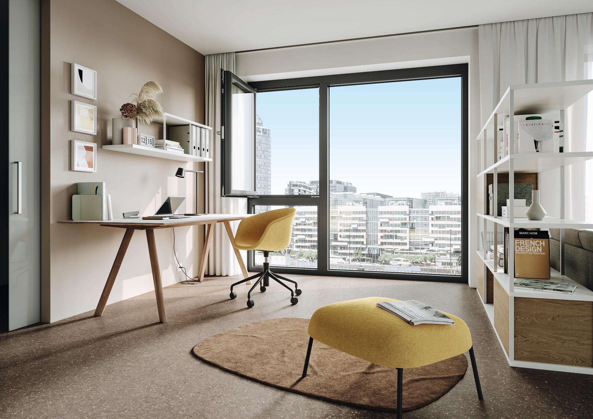 Floor-to-ceiling aluminium windows